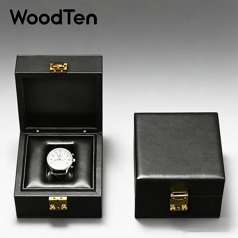 woodten-プレミアムウォッチオーガナイザーボックス高級puレザートラベルウォッチパッケージボックスウォッチギフトボックスポータブル収納ボックス腕時計