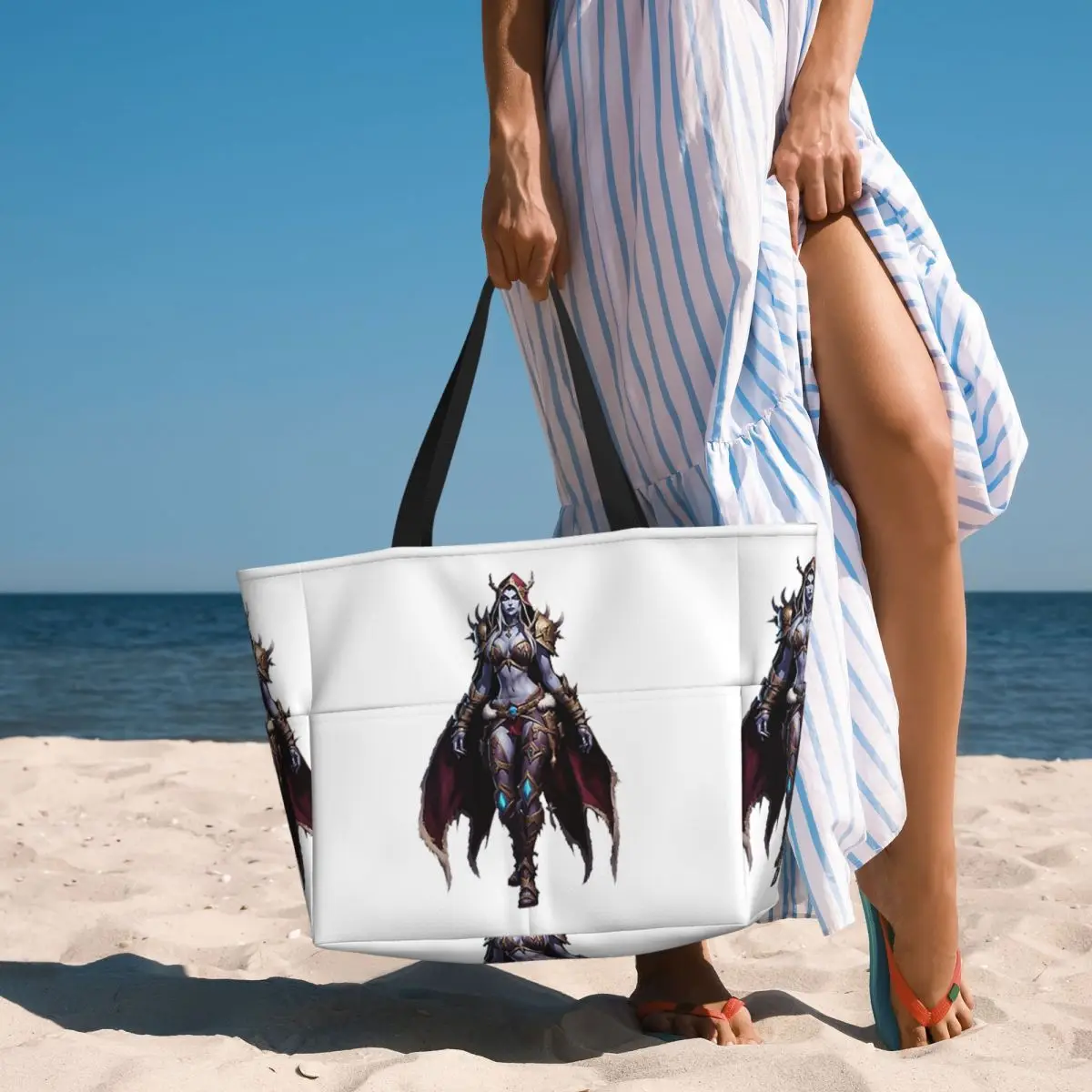 

Sylvanas Windrunner World Of Warcraft Beach Tote Bag Sport Gym Yoga Duffle Large Tote Bag Women Travel Bag Fitness bag