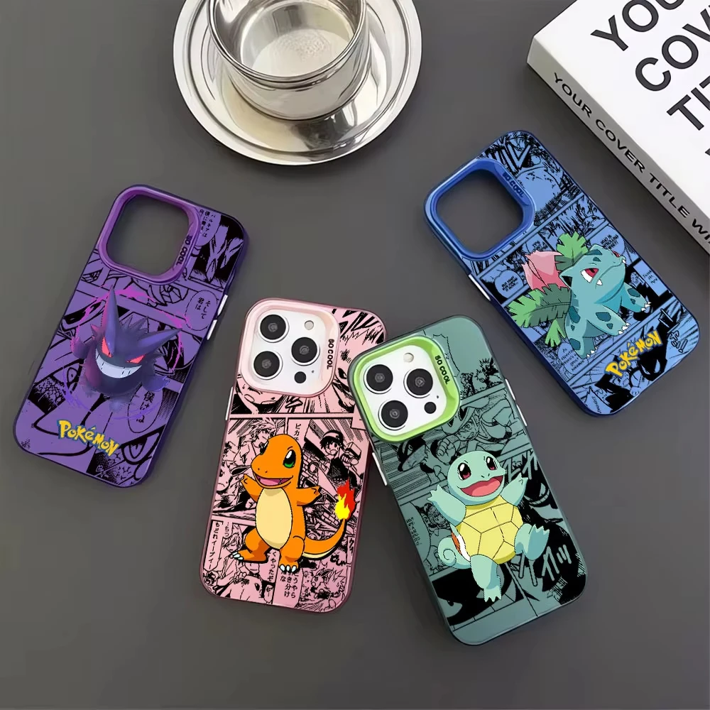 Pokemon P-Pikachu G-Gengar For iPhone 16 15 14 13 12 Pro Max 12 11 XS 7 8 Plus Phone Case Silicone Shockproof Matte Back Covers