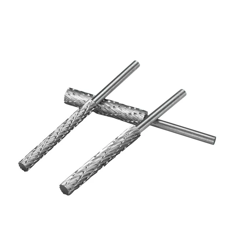 3mm Shank Rotary Burr Drill Bit 3/4/5/6mm Double Cut HSS Rotary File For Engraving Cutter Grinding Tools Woodworking Tool 