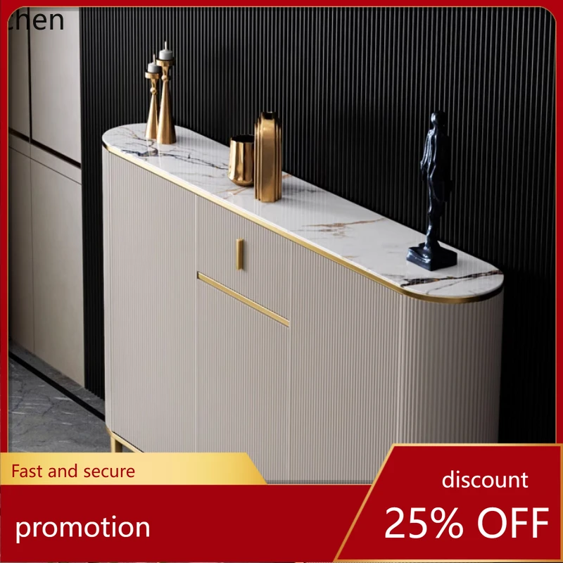 

CZ modern simple light luxury rock slab living room kitchen locker ultra-thin entrance cabinet small apartment