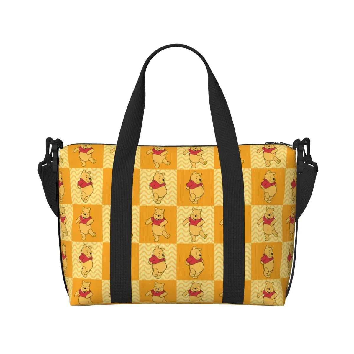 Custom Winnie Pooh Bear Collage Tote Bag Women Big Capacity Beach Gym Travel Bags