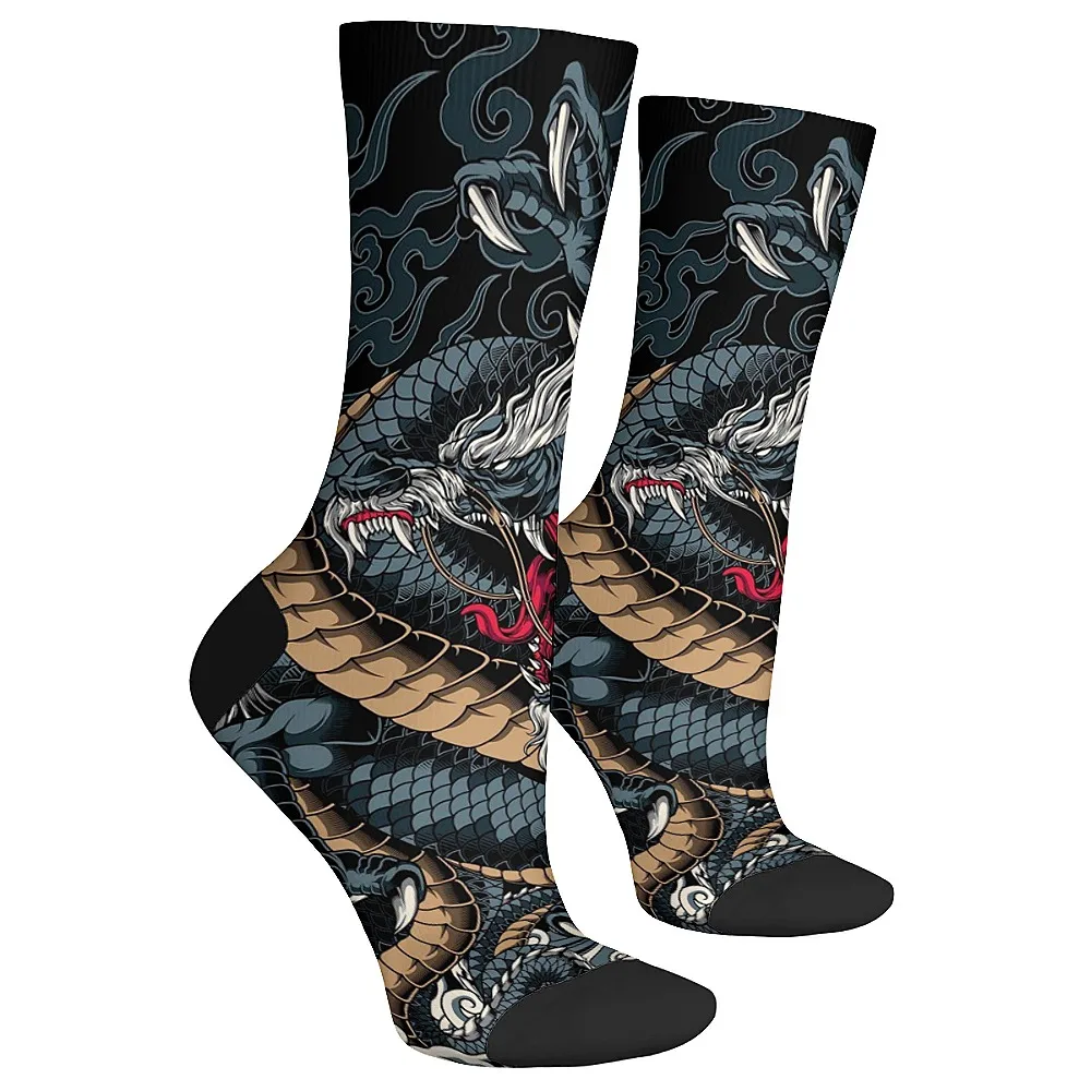 New fun men's socks, classical art dragon, fashion retro, comfortable and breathable, sports and leisure outdoor, ideal gift