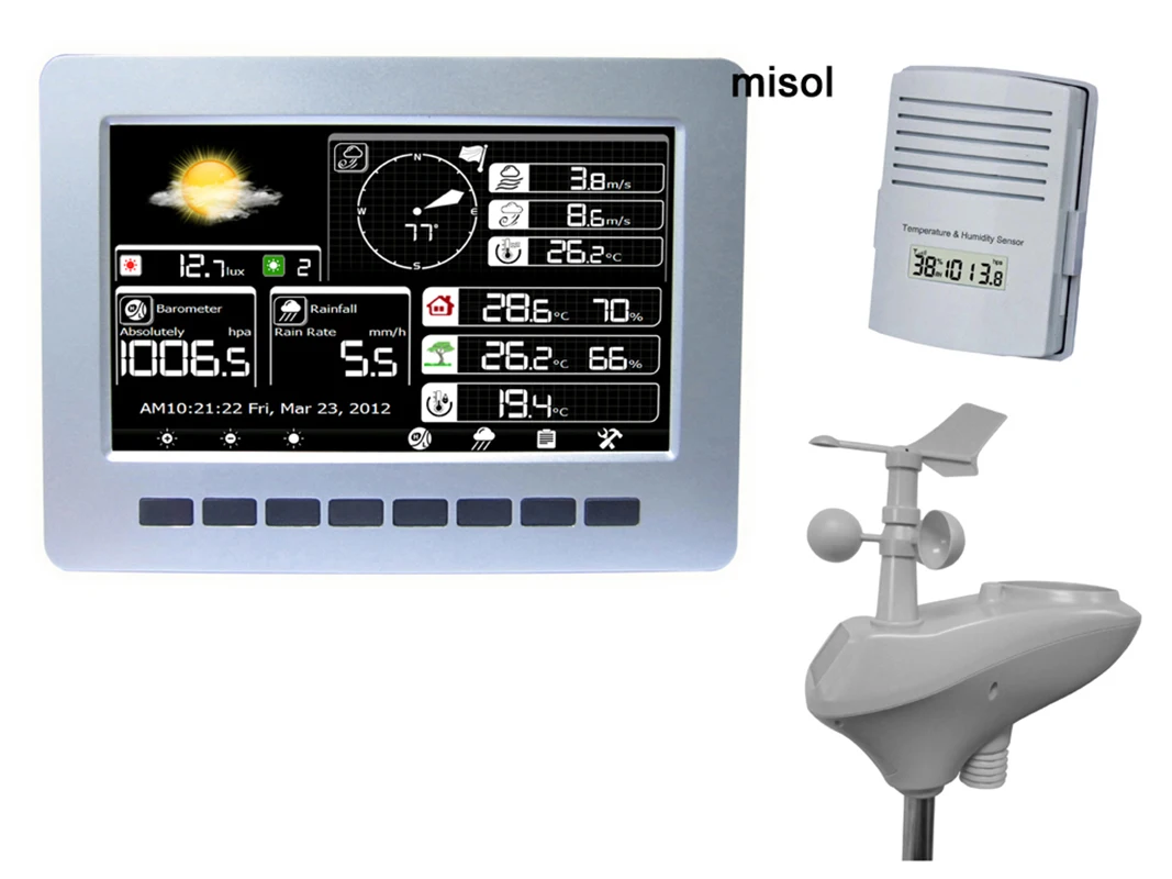 

MISOL / WIFI weather station with solar powered sensor wireless data upload data storage