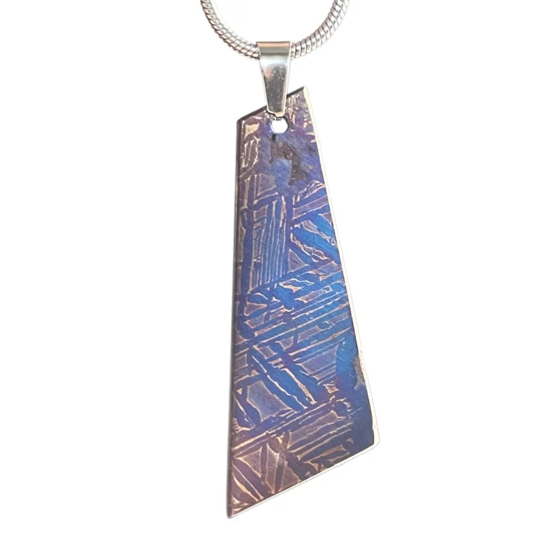 18.9g Muonionalusta meteorite pendant Natural iron meteorite pendant Meteorite slice Collection -LK240