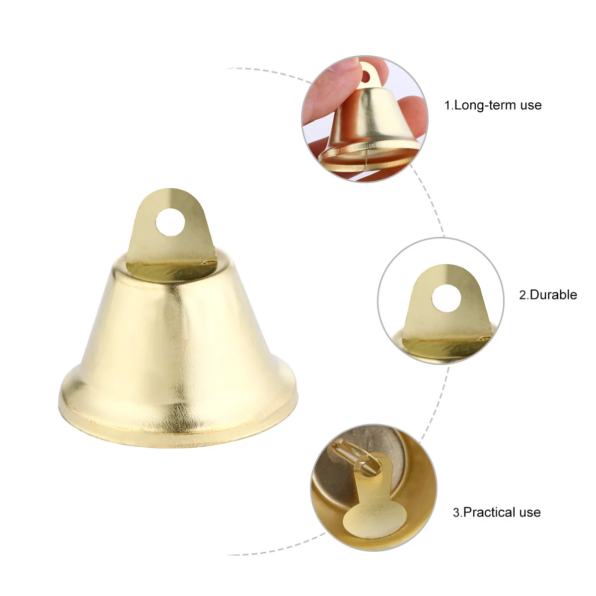 

20pcs Golden Bells Mini Christmas Tree Ornaments Diy Jingle Bells For Pet Collar Bell Pendant Small Animal Hanging Decor