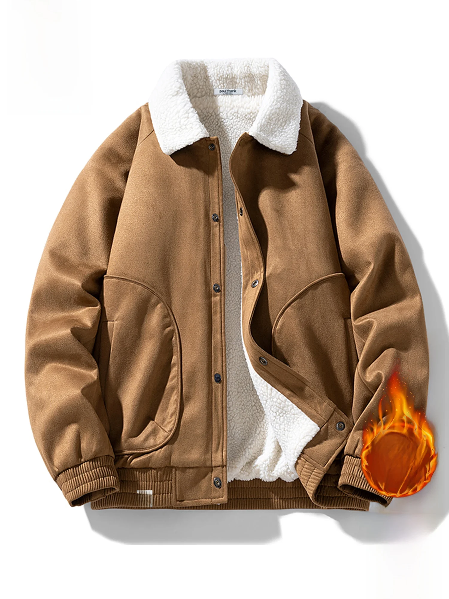 

PaulFrank Thiened Fce Lined Casual Couple Jaets Men's Winter Warm Outerwear Zipper Closure Long Sve Youth Faion