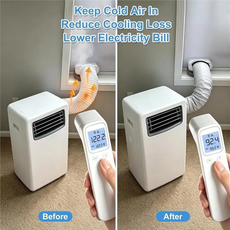 EYFL-Air Conditioner Hose Insulation Cover, Portable Air Conditioner Hose Cover Wrap, Zipper Insulated AC Hose Sleeve