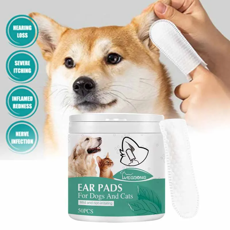 50pcs Pet Ear Cleaning Wipes Cat Dog Eye Tear Ear Stain Remover Cleaning Wipes Grooming Wipes Towel Cat Dog Cleaning Wet Wipe