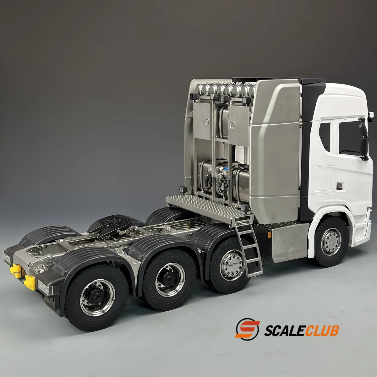 Scaleclub สําหรับ Scania 770S อัพเกรดโลหะทั้งหมด Heavy-Duty แชสซีขนส่งขนาดใหญ่สําหรับ Tamiya RC Trailer Tipper อะไหล่