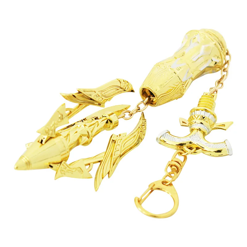 Game Weapon Anime Surroundings 12CM removable hidden weapon Flying Divine Claw gold zinc alloy model Handicraft Decoration Toys