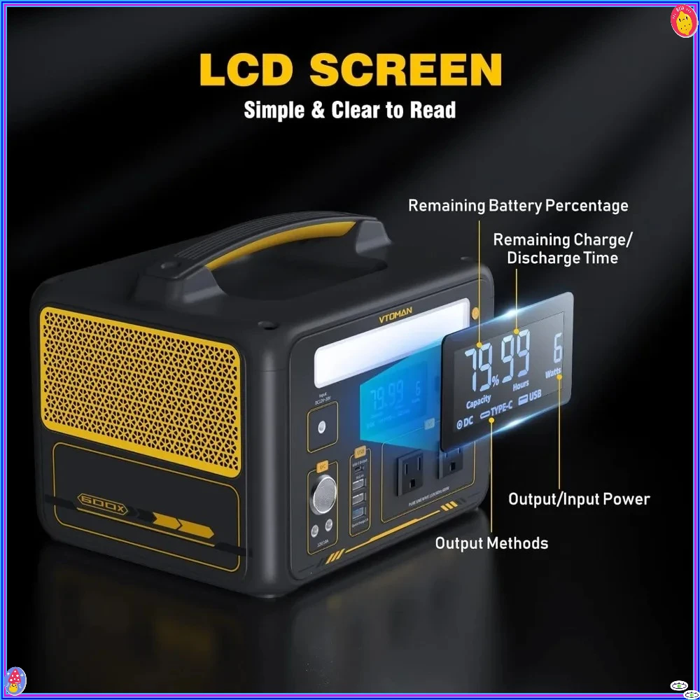 600Wポータブル電源、299Whリン酸鉄リチウムソーラー発電機、キャンプに最適。