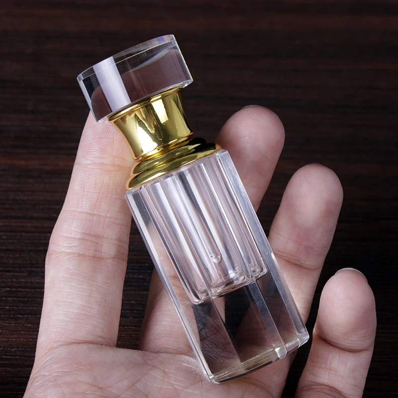 Portable Vintage Empty 3ML Crystal Attar Oil Perfume Bottle Decorative Essential Bottle