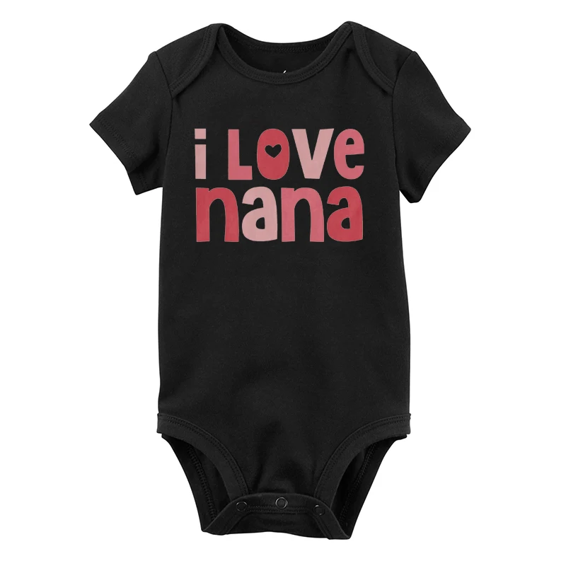 

I Love Nana Onesies Cute Baby Valentine Bodysuit Pregnancy Print Love Baby Boy Clothes
