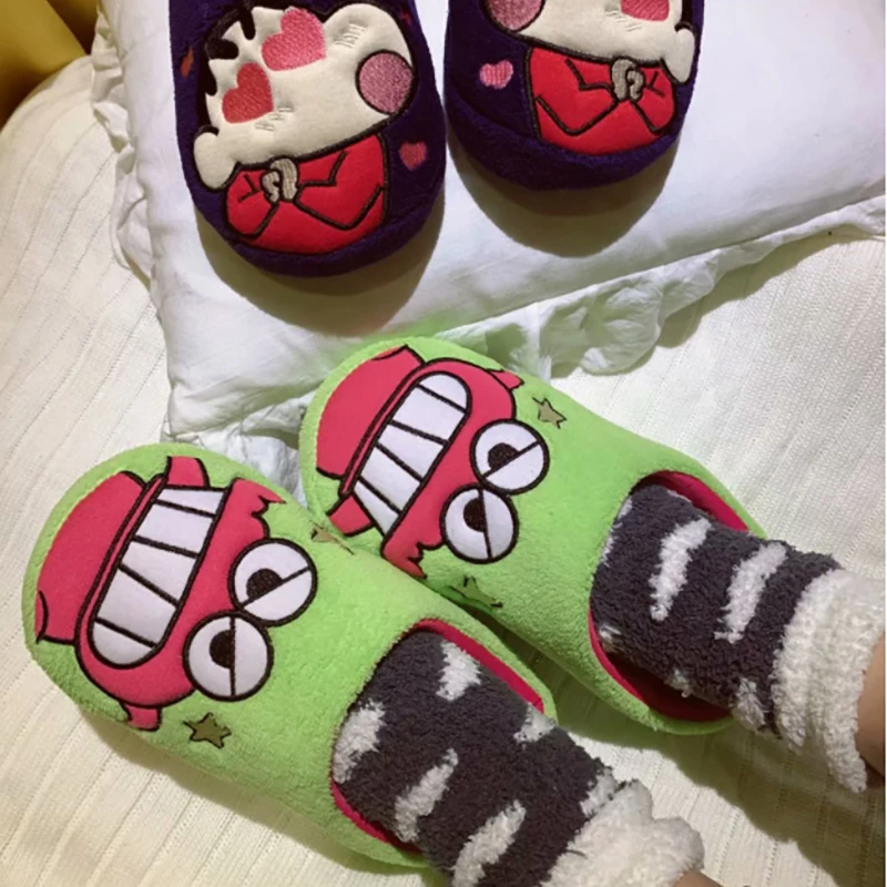 Crayon Shin Chan Anime Accessories Home Flooring Cotton Slippers Cute Girl Y2K High Quality Warm and Anti Slip Slippers