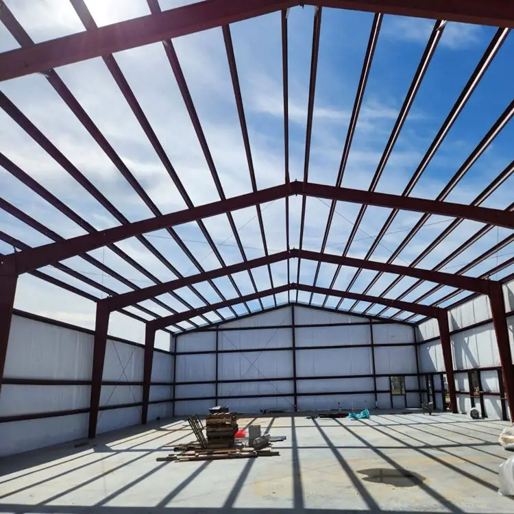 Aangepaste geprefabriceerde huisbouwconstructie Stalen frame Hangar schuur Stalen structuurmagazijn