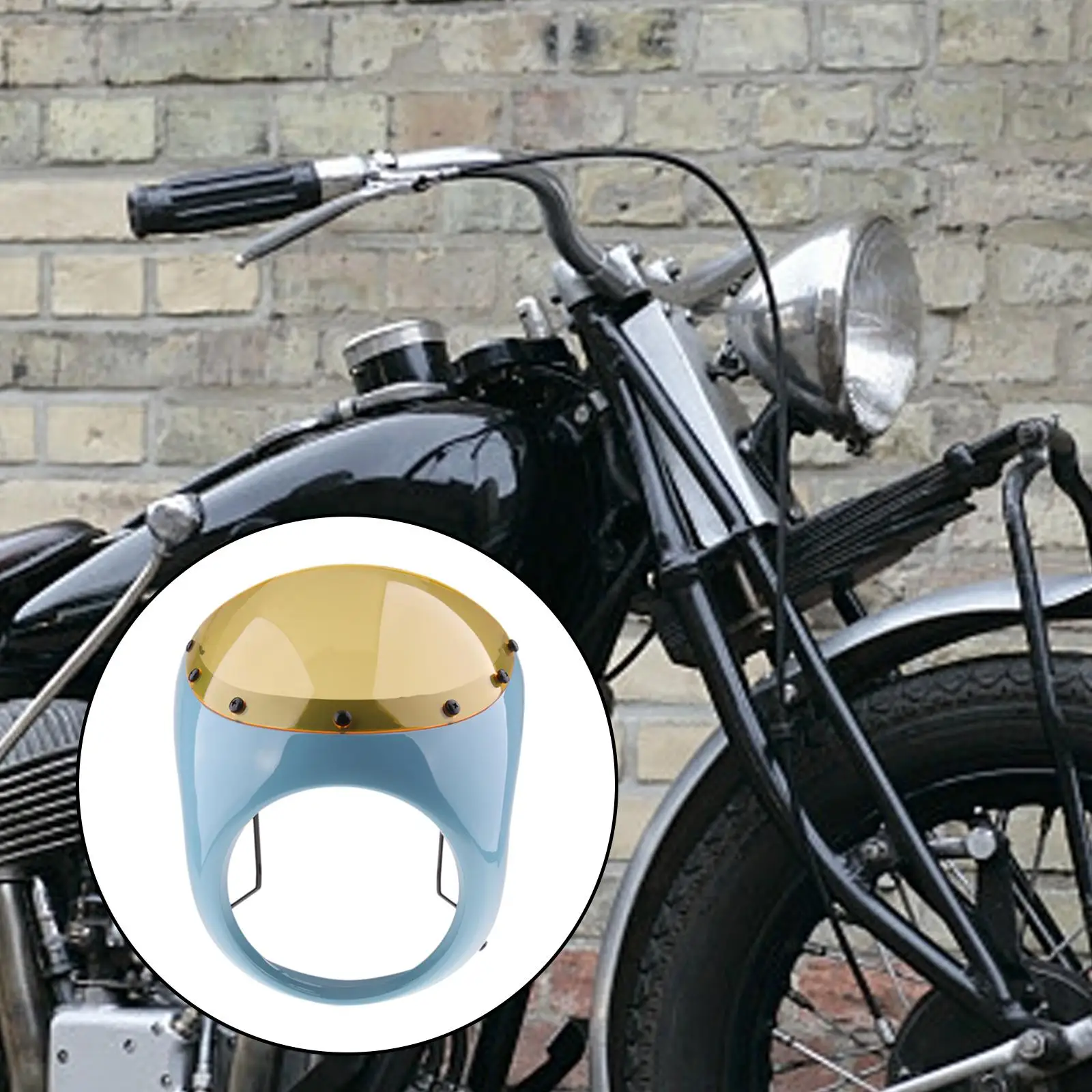 

7'' Front Headlight Headlamp Fairing Windshield for Cafe Racer Bobber