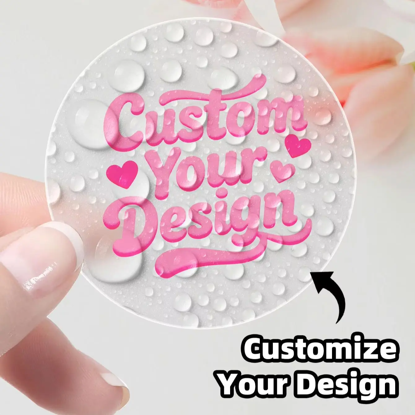 1-768PCS Round Custom Stickers, Personalized Text Image Labels for Couples, Wedding Package Decor, Birthday Treat Bag Tags