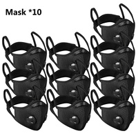 10PCS Windproof Cycling Mask With Activated Carbon Filter Dust Mask PM2.5 Washable Sports Mask Outdoor Sports Training Mask