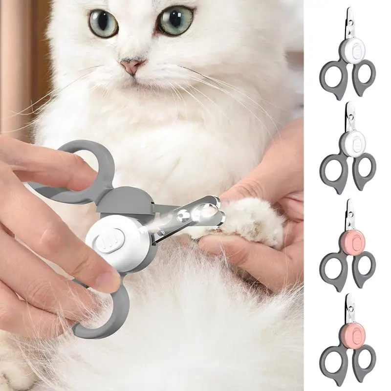 Lighted Pet Nail Clippers Universal Nail Clipper With Light Anti-cut Blood-LineNovice Nail Clipper Pet Claw Grooming Scissors