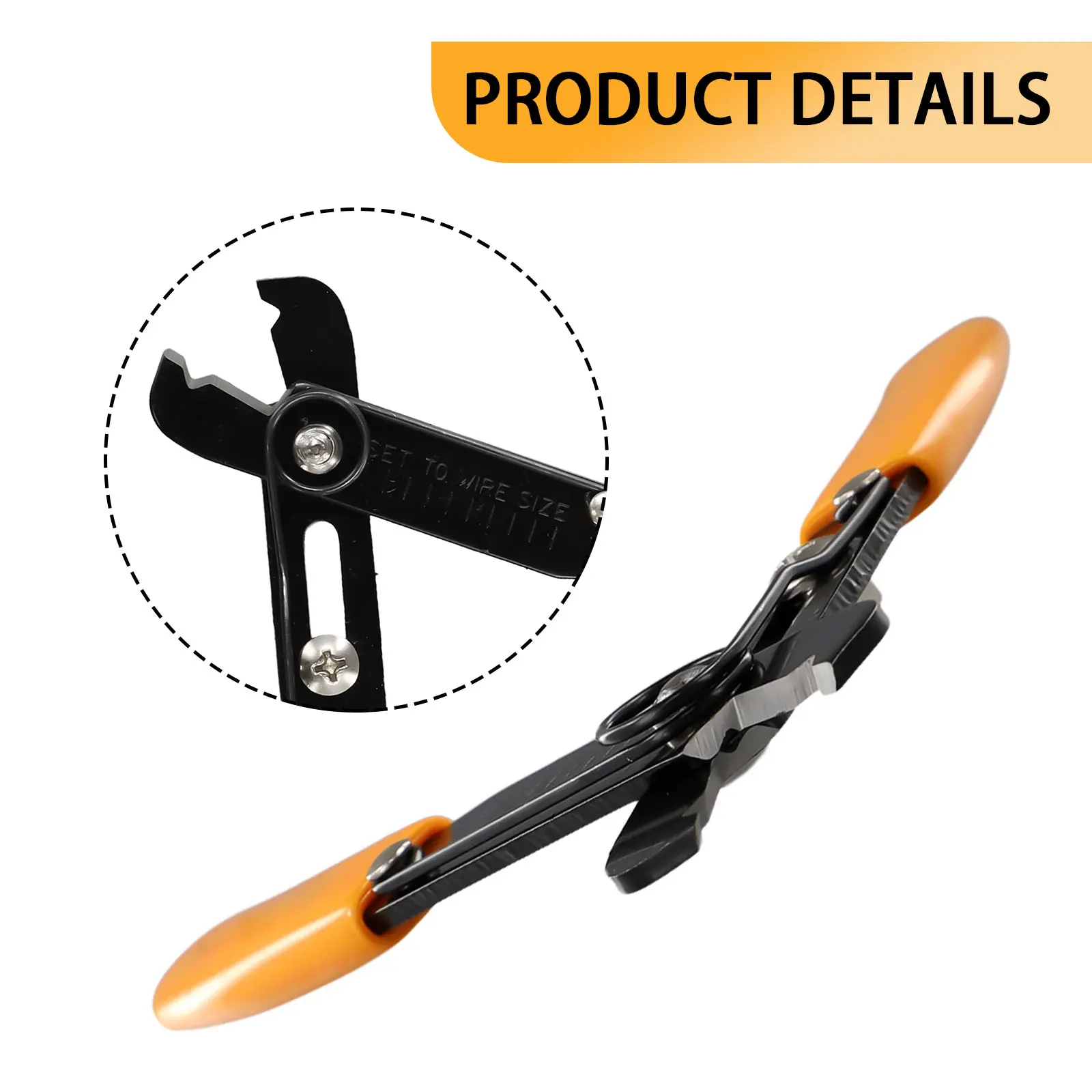 Wire Stripper Pliers with Adjustable Hole Size for Controlled Stripping of Insulated Electrical Cables and Conductors