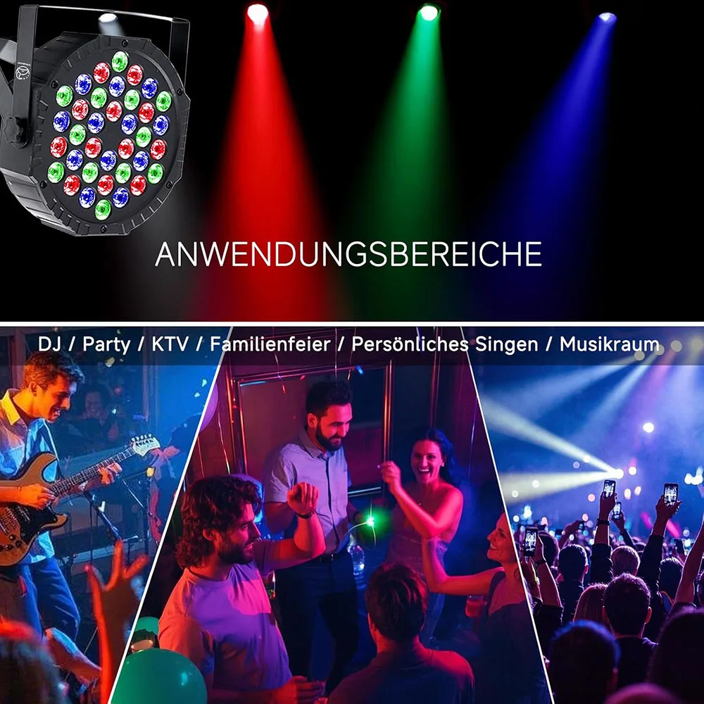 DAGTOUZ 36LED RC DMX512 Stage Light DJ Disco Light Wedding and Holiday Lighting Par Light Bar and Club Ambient Light Background image 3