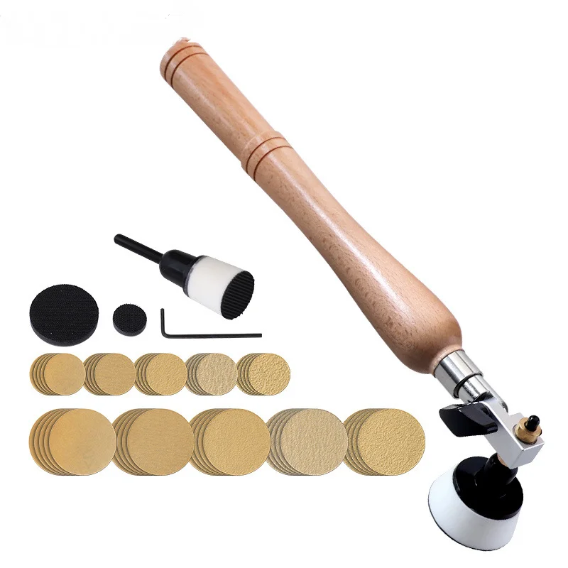 

55PCS Lathe Sanding Woodworking Handheld Bowl Sanding Polishing Mop Sandpaper Abrasives