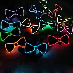 Men Glowing Bow Tie EL Wire Neon LED Luminous Party Haloween Christmas Luminous Light Up Decoration Bar Club Stage Prop Clothing