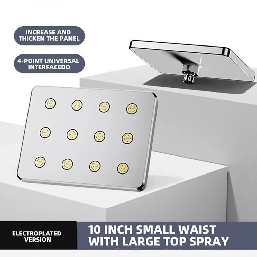4inch/10inch Size Rain Shower Head Small Waist Design Anti-blocking Technology Universal Shower Head Water Flow Control