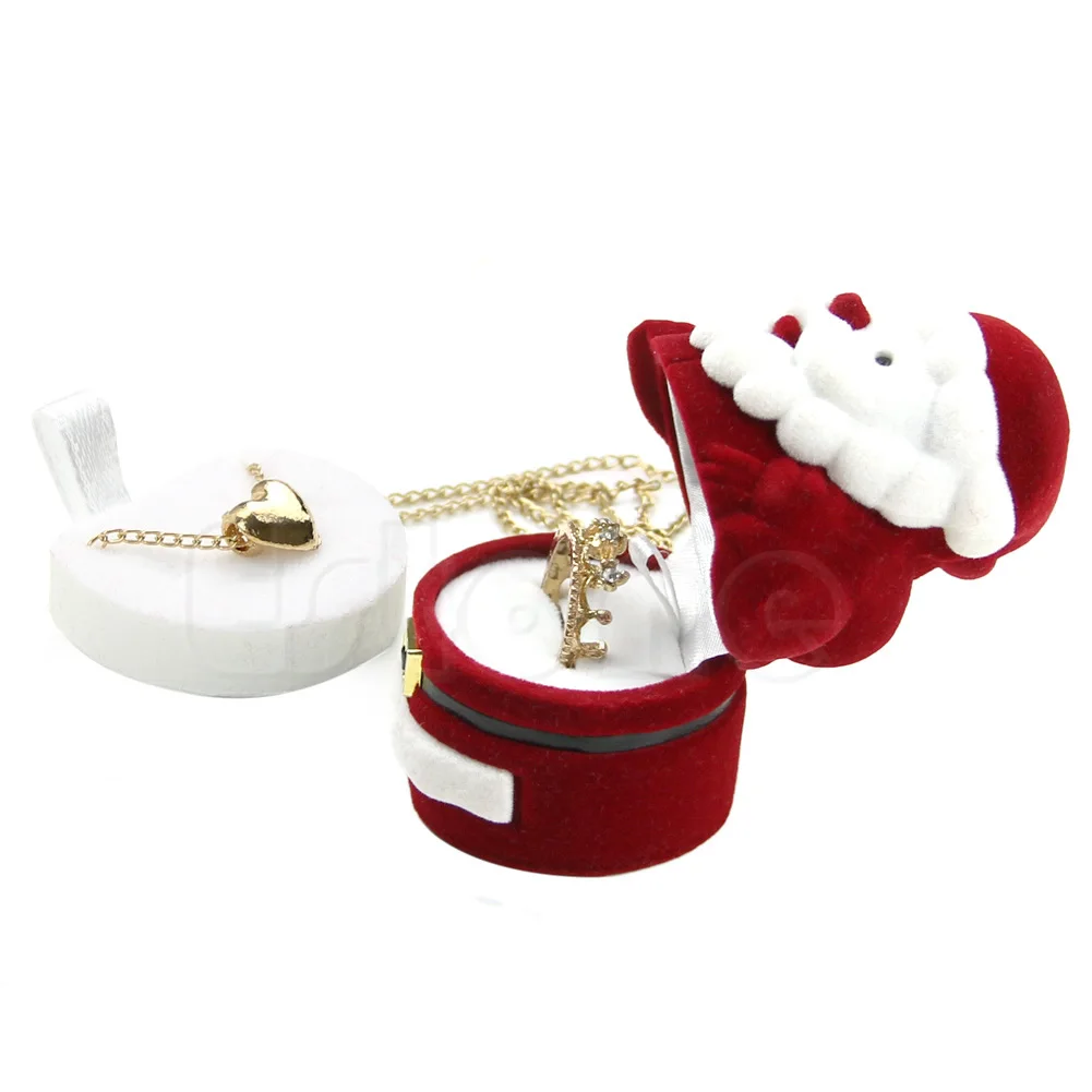 Sweet Santa Claus Ring Earring Ear Stud Storage for Case Jewellery Container Box Dropship