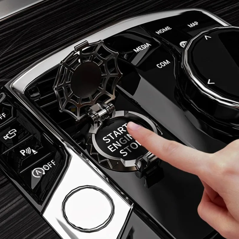 Car one-button start-stop button protective cover, ignition switch decorative sticker, car interior modification accessories