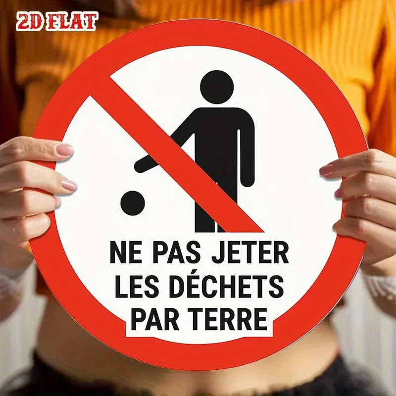 Round French Aluminum Sign Vintage Decorative Plaque with 