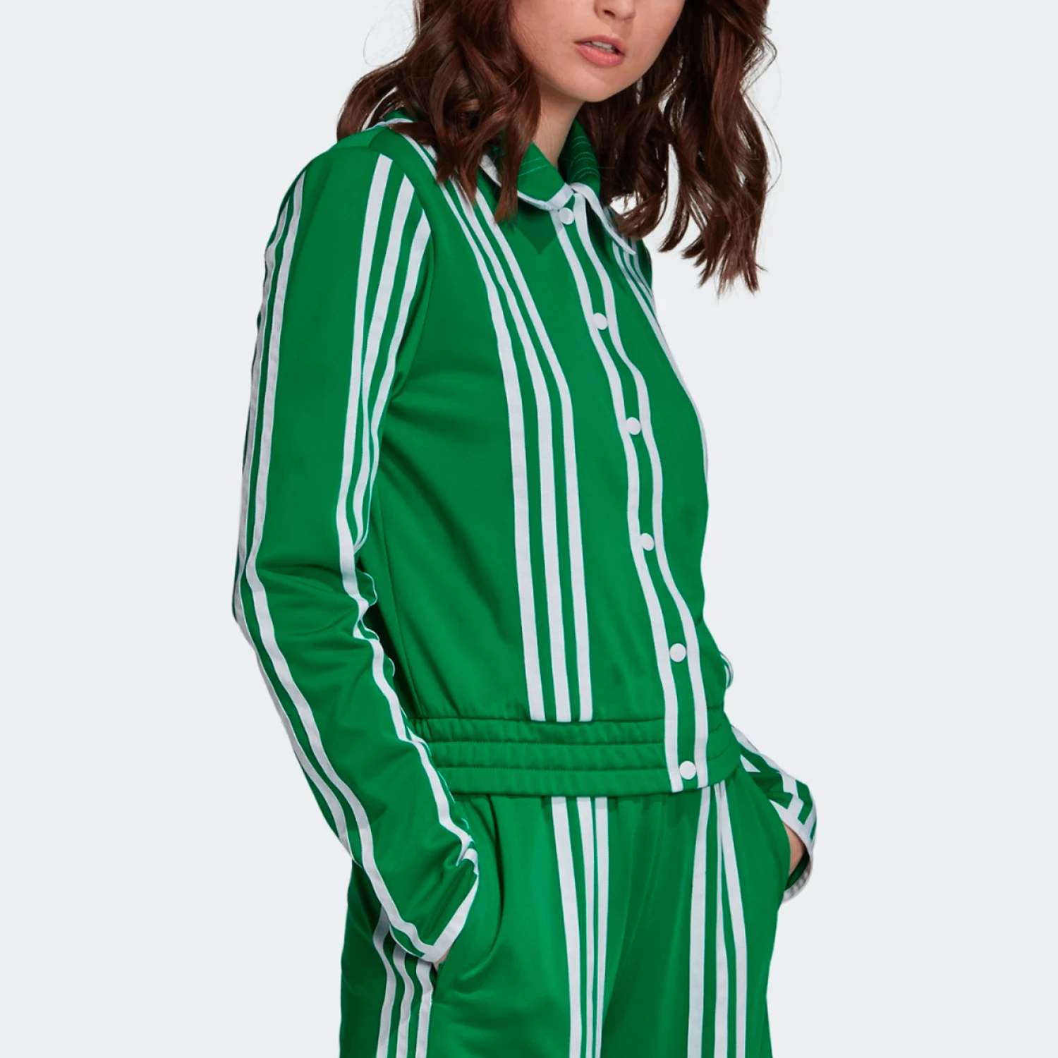 Adidas Authentic Trefoil Women's Fashion Striped Casual Collar Jacket