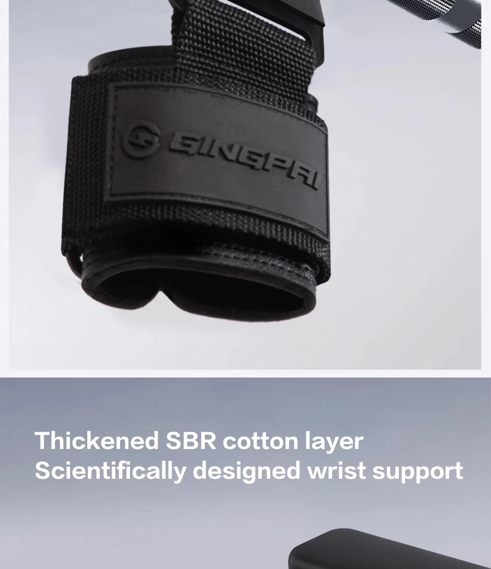 Gewichtheben-Hakengriffe mit Handgelenkbandagen, Fitnessstudio, Handstange, Handgelenkschlaufe, Fitness-Haken, Gewichtsgurt, Klimmzüge, Power-Lifting-Handschuhe – Detail 3