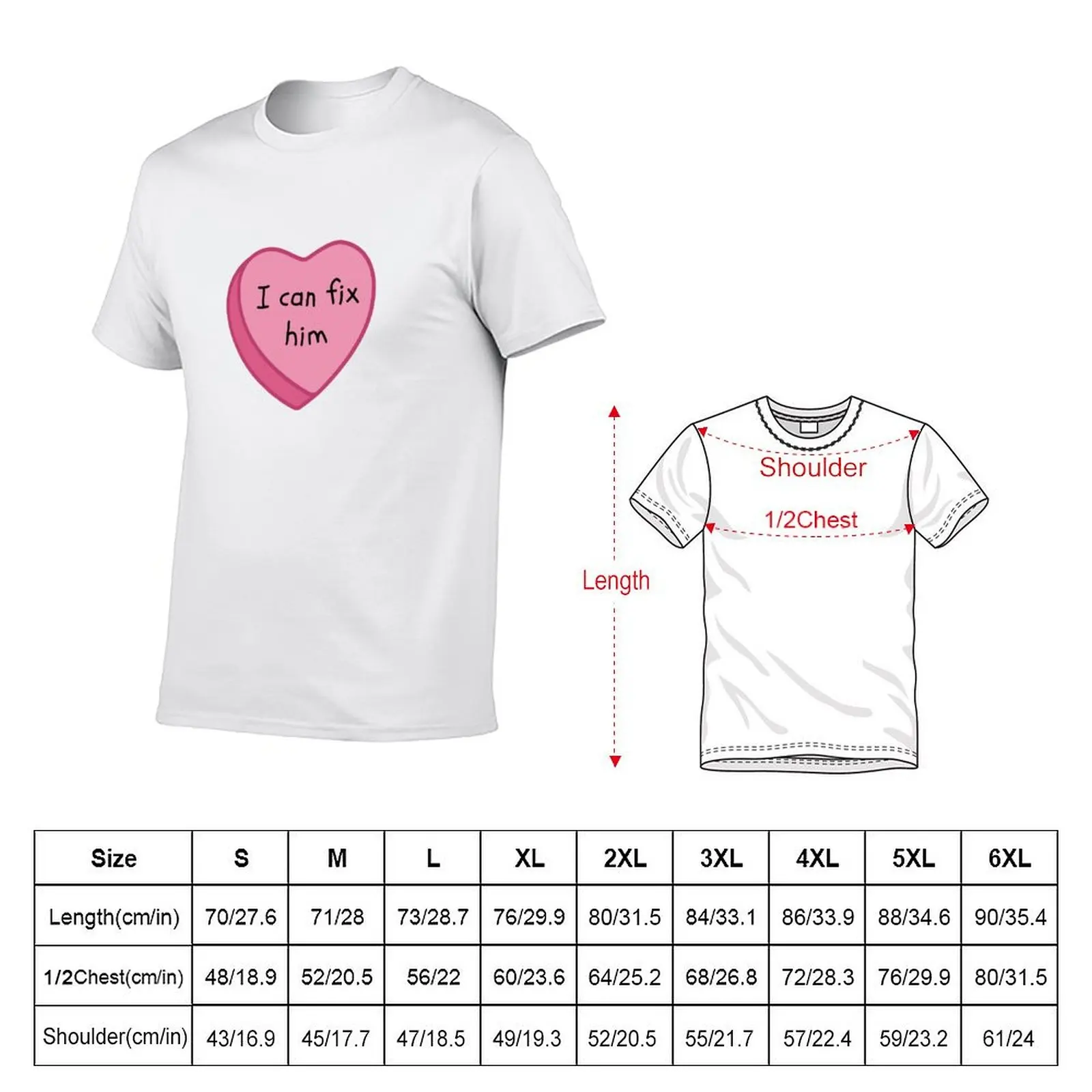 I Can Fix Him Pink Conversation Candy Heart T-Shirt Lightweight Running T-Shirt
