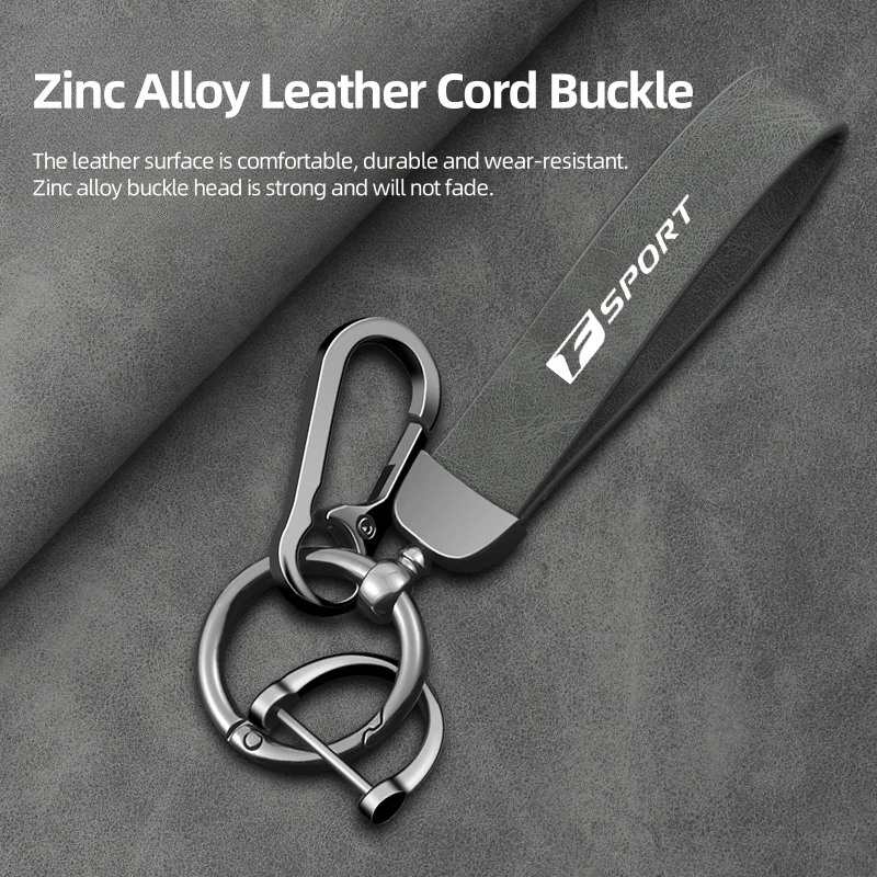 Car Leather Keychain Sport Key Ring Custom Gift With Horseshoe Buckle For Lexus F SPORT LFA ISF GSF RCF key ring Car Accessorie