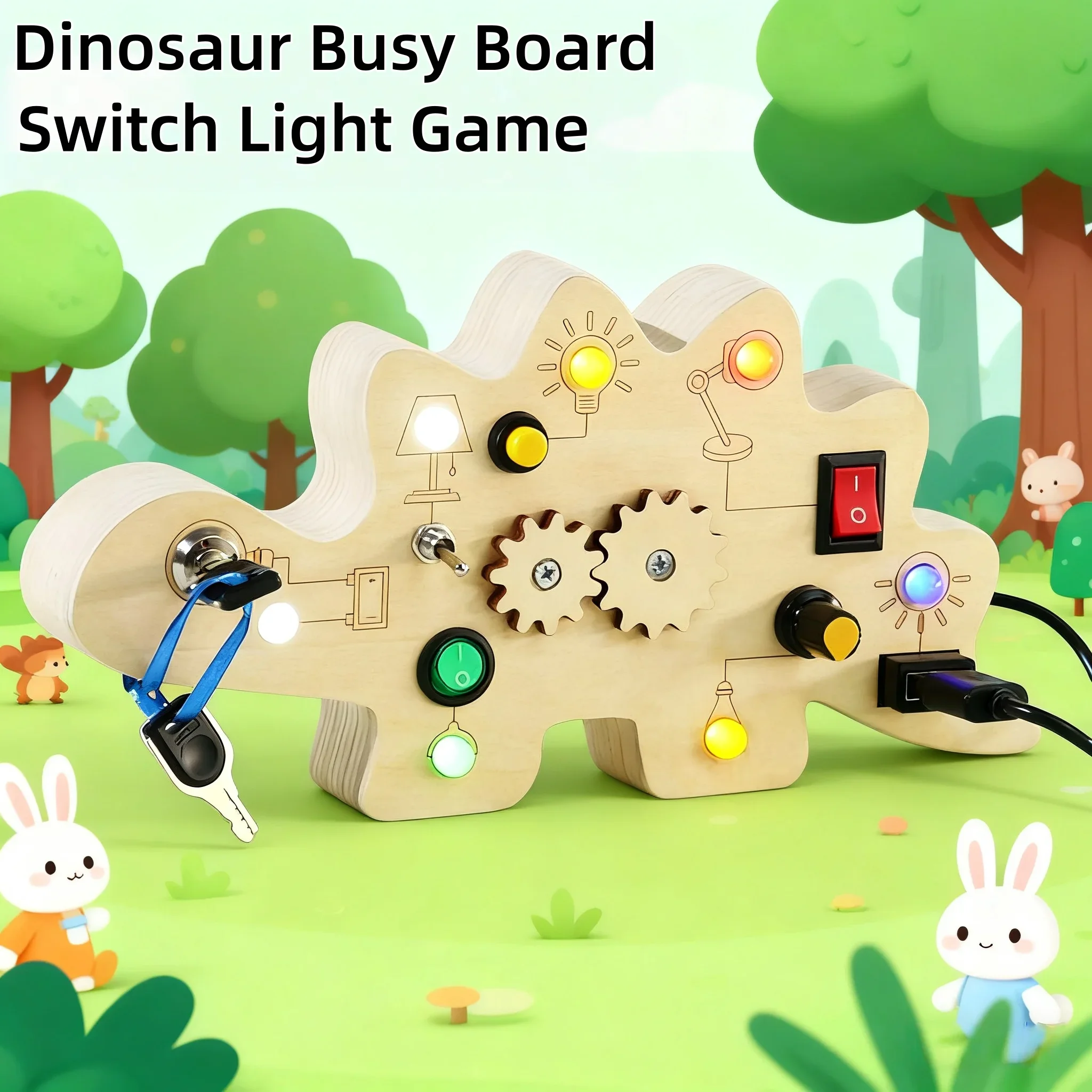 **Tablica Manipulacyjna dla Dzieci Montessori Zabawki Sensoryczne Przełączniki Światła LED Gry Tablica Aktywności Edukacja Myślenia Zabawki Podróżne dla Niemowląt Prezenty**