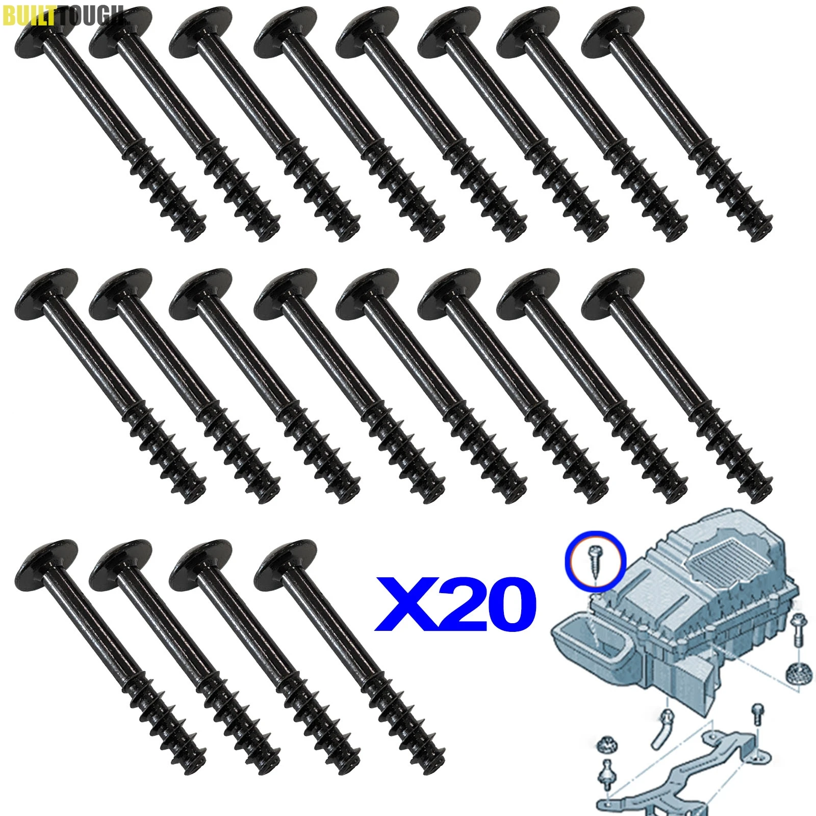 

20x For AUDI A1 A3 A4 A5 A6 Q2 Q3 Q5 Air Filter Cleaner Intake Box Housing Lid Retaining Screws Bolt Retainer Assembly WHT002087