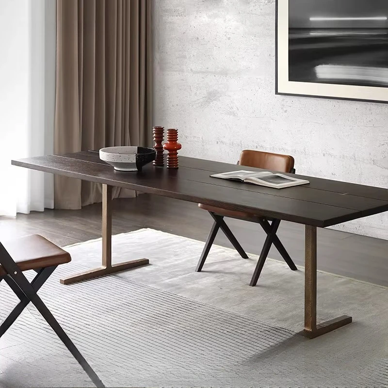 Designer Terrace Dining Table Chairs Wood Conference Mobile Dining Table Living Room Study Mesas De Comedor Kitchen Furniture