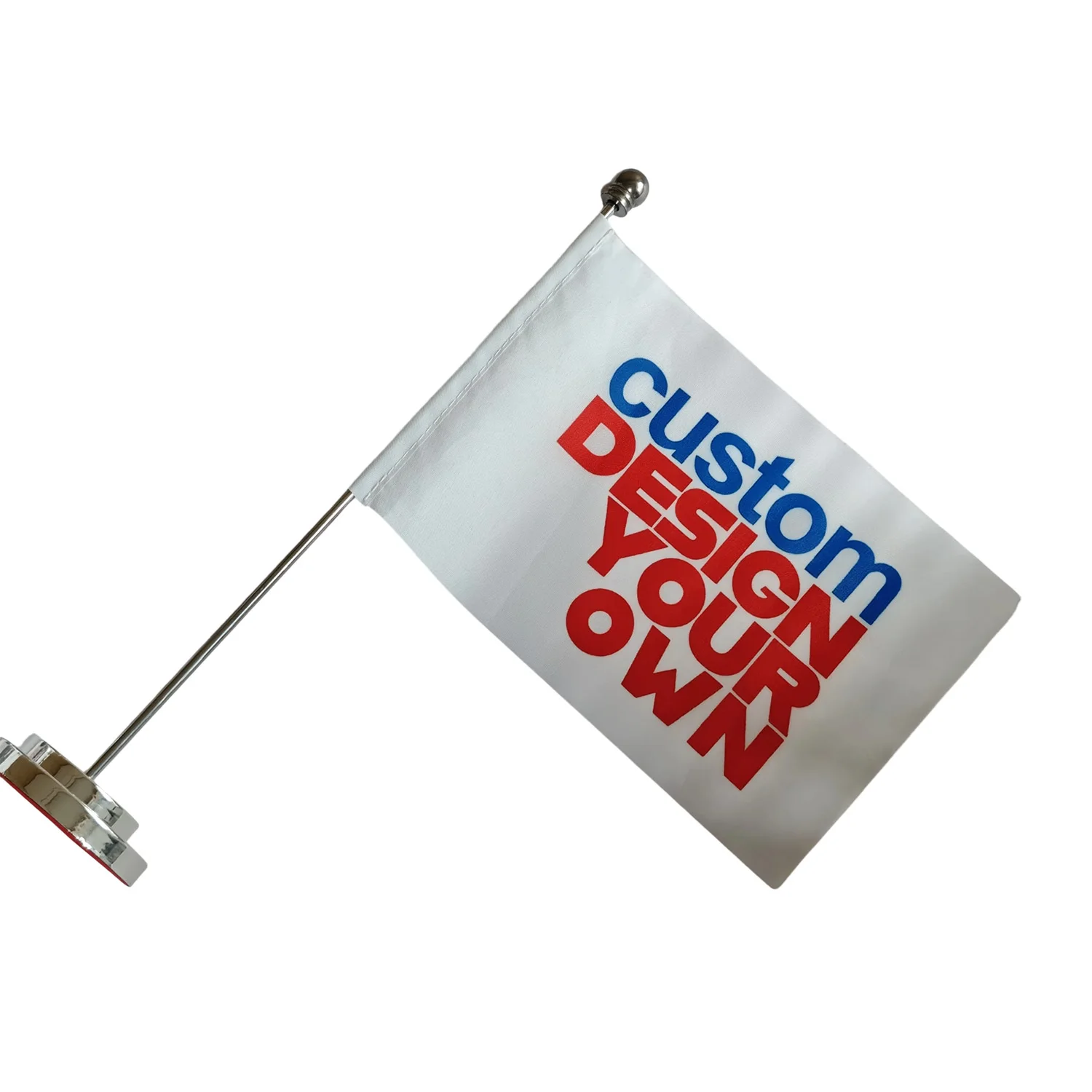 Drapeau de table personnalisé 1 pièce avec support, ensemble de drapeaux de bureau, mât de drapeau en métal de haute qualité/mât de drapeau en plastique, pour événements festifs et célébrations