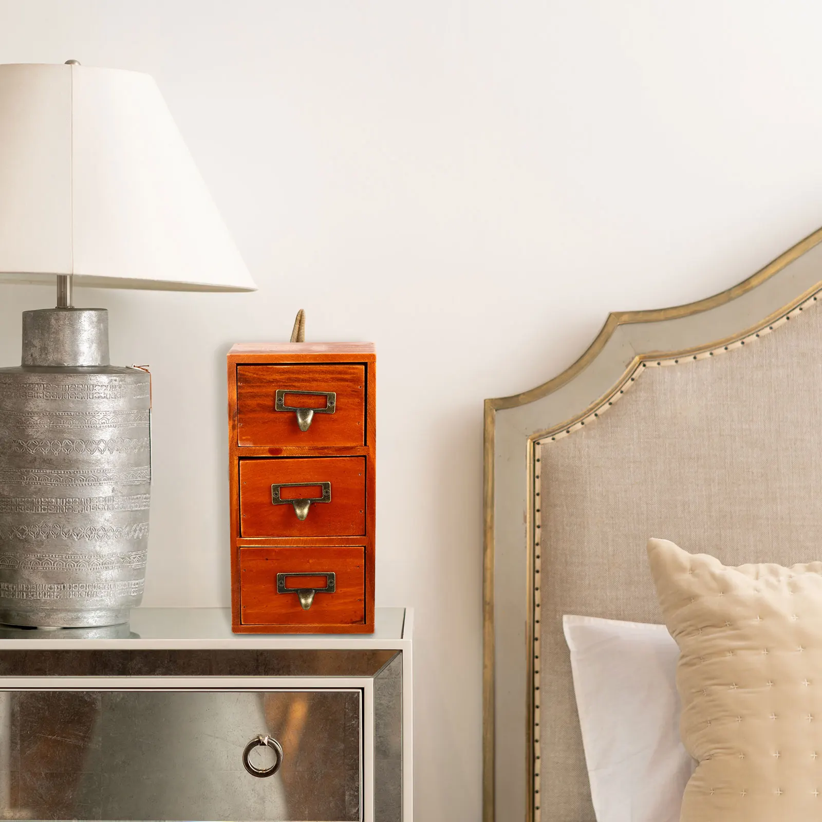 

Vintage Wooden Storage Box Desktop Organizer For Cosmetics Sundries Office Home Decor Drawer Container With Compartments