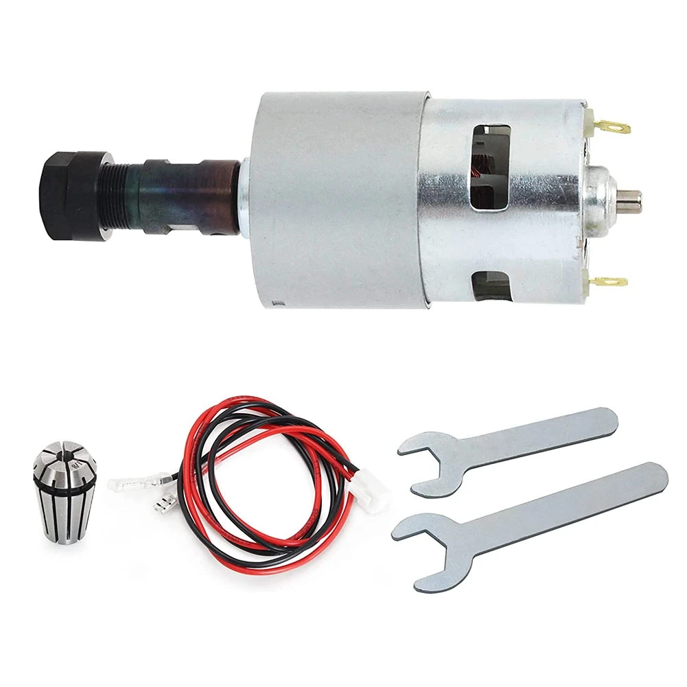 

~Latest Model DC Motor CNC 775 Spindle Motor 100W 12-24VDC 10000RMP + ER11 Collet For DIY Mini CNC 3018 3018Pro 3018Pro-Max 3018