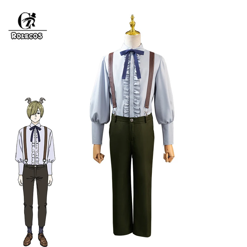 

ROLECOS Anime Sousou no Frieren Draht Cosplay Costume Frieren Beyond Journey's End Men Uniform Halloween Male Overalls with Horn