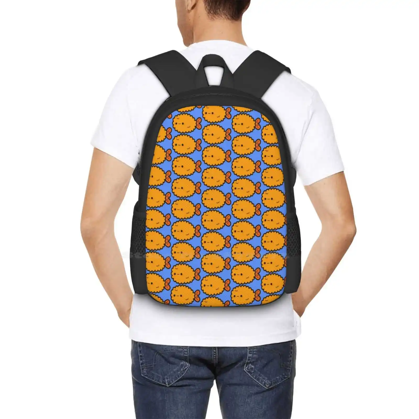 Cute Prawn Tempura Bag Backpack For Men Women Girls Teenage Cute Kawaii Sweet Food Yummy Nommy Prawn Tempura Silly Adorable