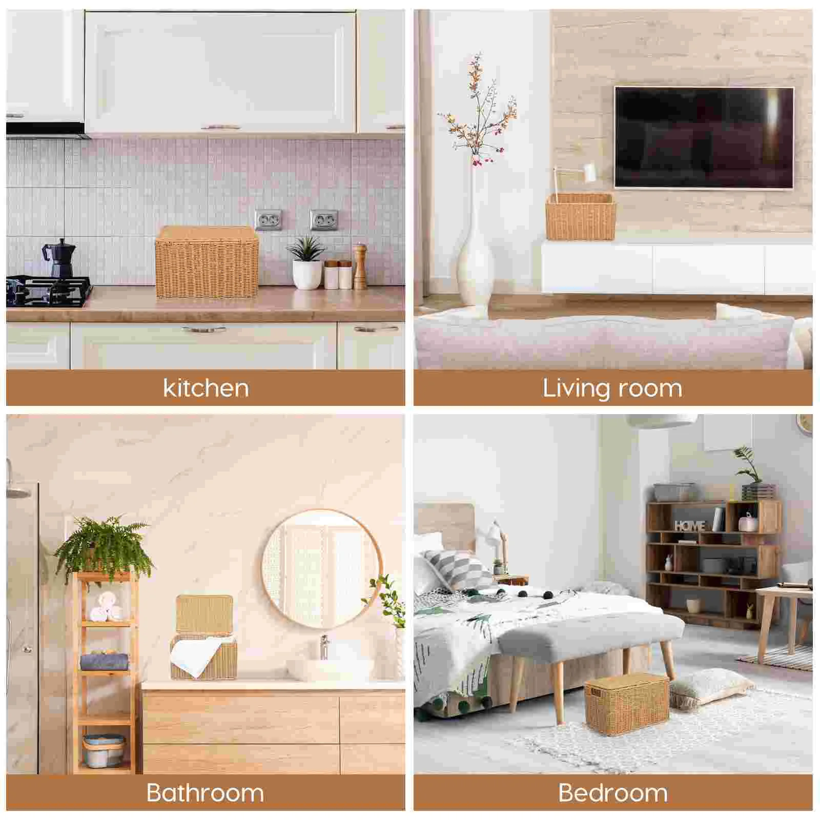 Woven Storage Basket Baskets for Clothing Home Toy Laundry Large Capacity Multi function Decorative Indoor Handmade Rattan Style