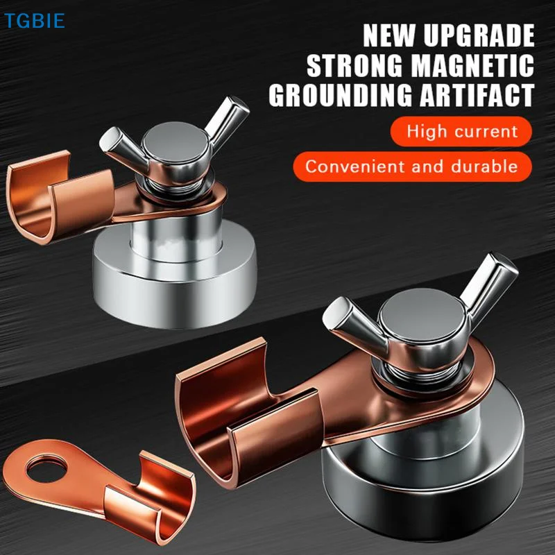 [TL]500A Strong Magnetic Grounding Clamp High Conductivity Copper Clip for Professional Welding Automotive Repair Jobs