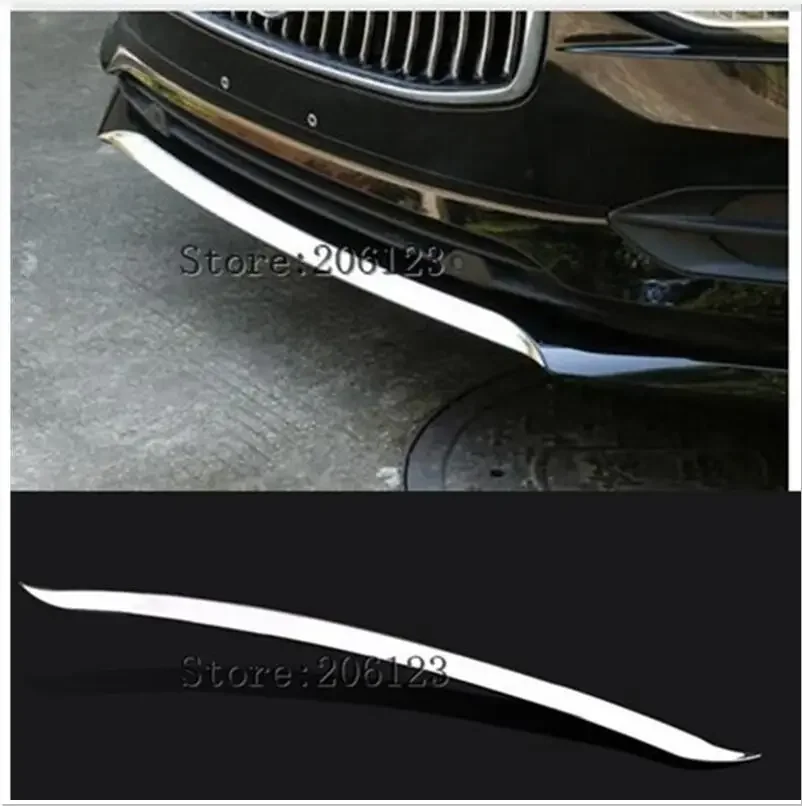 For Volvo S90 2016 2017 2018 stainless steel Front bumper lips cover trim strips Car Styling Accessories 1pcs