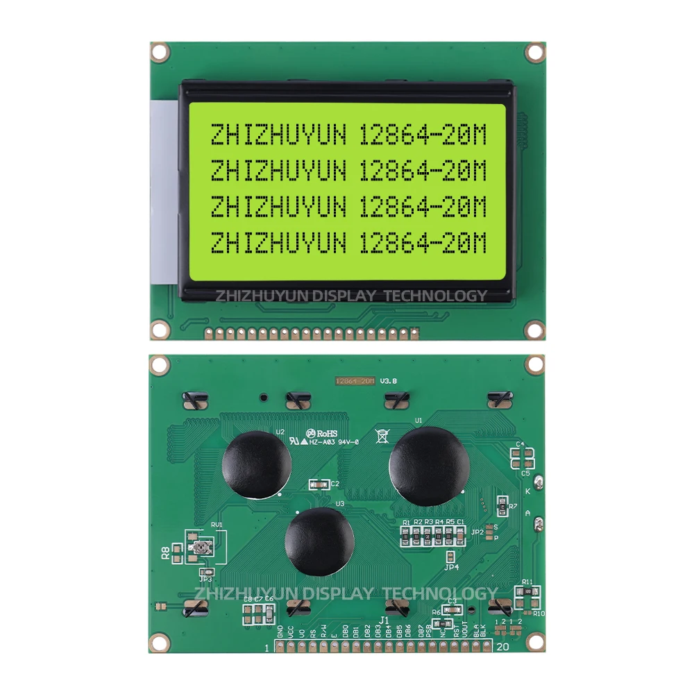 Imagem -06 - Ecrã Lcd de Luz Azul Gelo Interface de Grande Quantidade Bens Pontuais Paralelo Uso Geral Serial 1286420m 20pin St7920