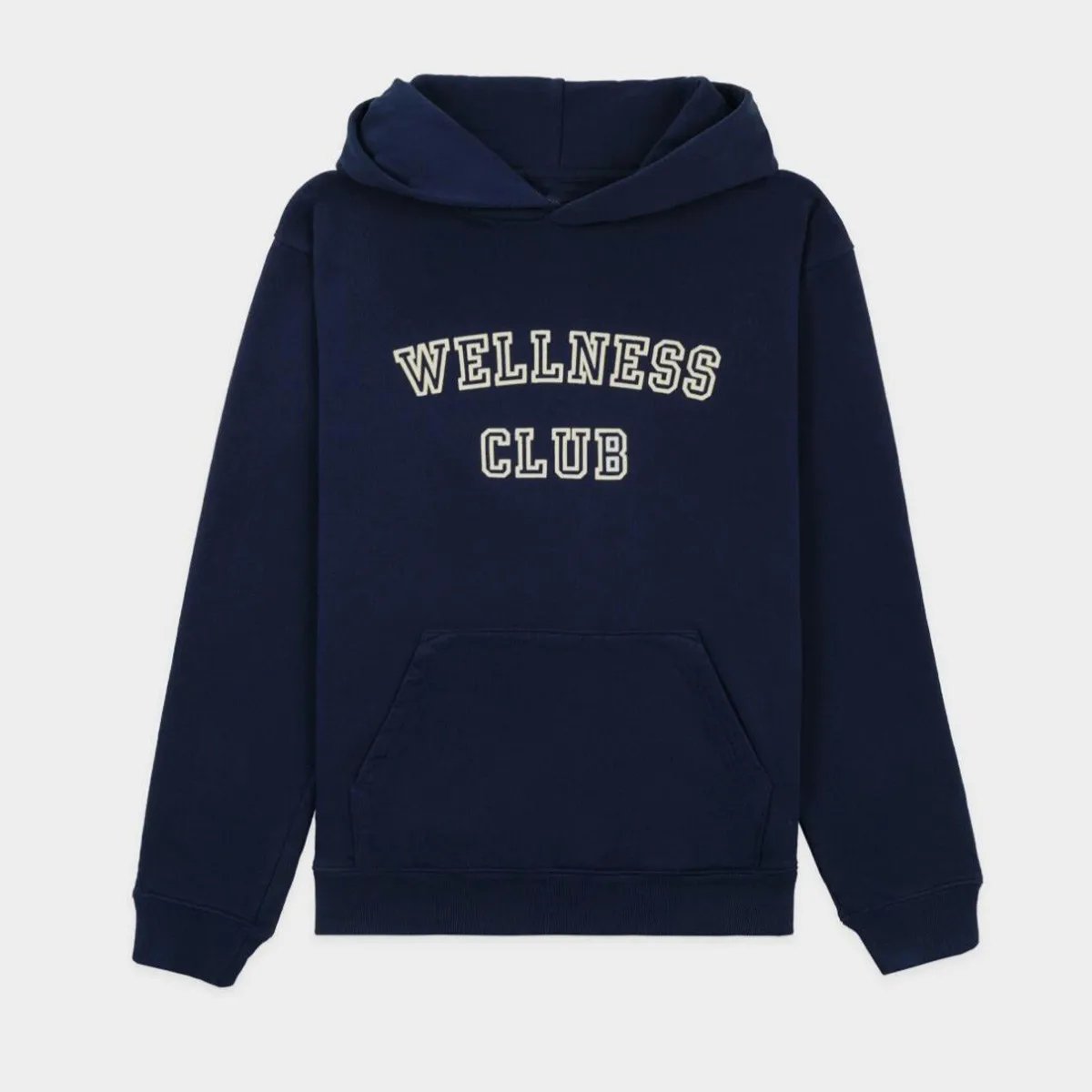 Wellness Club Letters Printing Navy Cotton Hooded Sweatshirts Autum Street Fashion Long Sleeve Oversize Pullover Women Hoodies