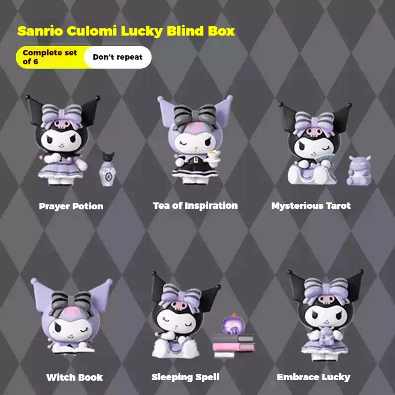 2024 New Sanrio Kuromi Figure Series Blind Box Tide Play Diy Anime Ornament Cute Model Girls Collect Doll Toy regalo di Halloween